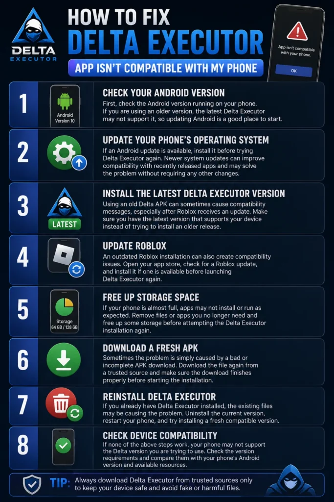 Fix Delta Executor App Isn’t Compatible with My Phone